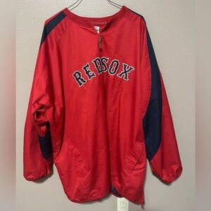Majestic Authentic 1/4 Zip PulloverWindbreaker Jacket Boston RedSox Mens 5XL